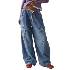 Pantalones Vaqueros Anchos de Mezclilla Deslavada para Mujer, Estilo Casual, Tendencia Europea y Americana, Primavera 2026, Estación Independiente, <span class=keywords><strong>Ebay</strong></span> Transfronterizo - Product Image 5