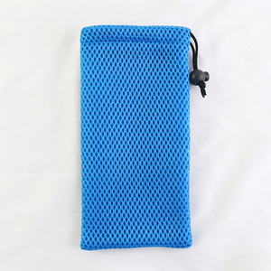 Sacchetto in Rete di Nylon Blu Personalizzato, Piccola Borsa con Coulisse in Rete, Sacchetto Ecologico in Poliestere Riciclato con Coulisse per Conservare il Sapone - Product Image 4