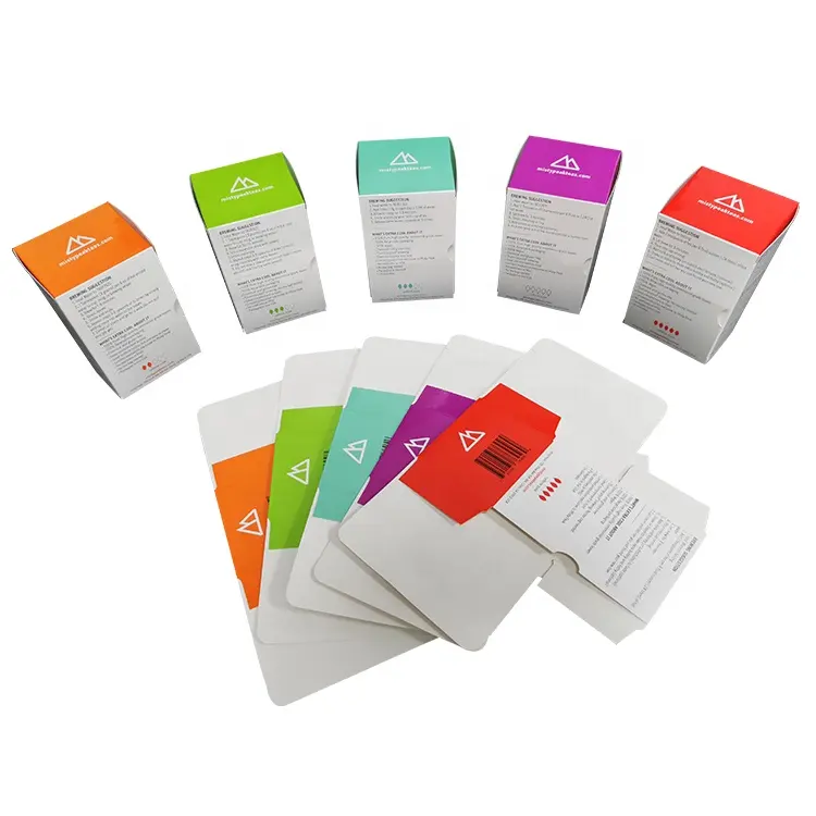 Özel tam renkli Tuck katlanır kağıt paketi hap/ilaç/Pizza/sabun/çay kutuları ambalaj
