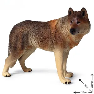 जंगली जानवर भेड़िया मॉडल रोअरिंग ग्रे शी-वुल्फ बच्चों के हाथ खिलौना सेट थोक का संज्ञानात्मक ठोस सिमुलेशन
