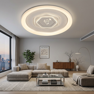 Plafonnier LED moderne motif rose pour salon et chambre élégants, intensité réglable, directement de l'usine de Zhongshan, achat en gros - Product Image 1