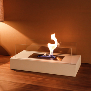 Foyer de table populaire en métal blanc de rectangle de <span class=keywords><strong>cheminée</strong></span> de <span class=keywords><strong>bio</strong></span><span class=keywords><strong>éthanol</strong></span> <span class=keywords><strong>pour</strong></span> le décor extérieur de table de jardin - Product Image 1