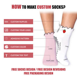 Nouveauté Chaussettes de sport respirantes en silicone avec grip Chaussettes en coton pour femmes pour le fitness - Product Image 3