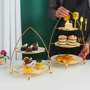 2025 Decoration Round Gold Metal <strong>2</strong> Tiers Wedding <strong>Dessert</strong> Table 3 <strong>Layers</strong> Cake Stand Cupcake Display <strong>Tray</strong> Stand for Cake - Product Image 3