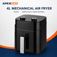 Freidora de Aire Mecánica al por Mayor 4L 1200W 220V 50Hz, Proveedor para Distribuidores y Cadenas Minoristas, Pedidos al por Mayor, Sin Aceite, Directo de Fábrica, CE
