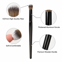 Pinceau de maquillage professionnel KB118 avec fibre de haute qualité de 0,07 mm, virole en aluminium épaissie et manche en bois de qualité supérieure