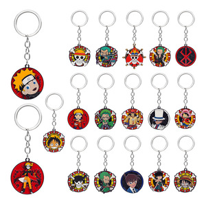 <span class=keywords><strong>Porte</strong></span>-clés One Piece Conan, pendentif rotatif rond, motif anime Luffy Zoro Chopper, cadeau - Product Image 5