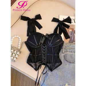 Corsetto in pizzo Sexy da donna Lingerie senza maniche reggiseno sensuale Top Open Back regolabile biancheria intima-commercio all'ingrosso fornitore di OEM per l'esportazione - Product Image 5