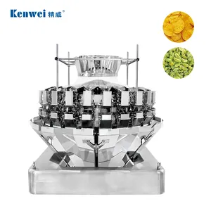 Balança automática eficaz de 24 cabeças e combinação de várias cabeças, máquina de embalagem e pesagem de sementes de pistache para doces