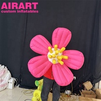 Fleur rose géante gonflable de couleur personnalisée, accessoire de décoration florale gonflable pour scène, décoration d'événements commerciaux