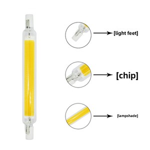 Ampoule <span class=keywords><strong>LED</strong></span> COB en verre pour hôtel, double extrémité <span class=keywords><strong>R7S</strong></span>, 78 mm, 118 mm, 189 mm, 2700 K, 10 W, AC - Product Image 4