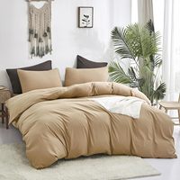 Ensemble de couette en coton écologique moderne comprenant 1 couette et 2 taies d'oreiller, doux, respirant, confortable, léger, lavable en machine