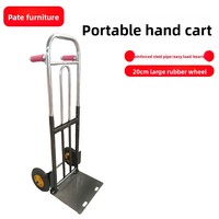 Chariot de manutention robuste pliable en fer pour le transport de bagages, de courses et de charges lourdes en entrepôt - Grande taille - En promotion