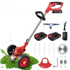 High quality lithium mower handheld trimmer head for brush cutter rechargeable weed whacker foldable red lawn mower