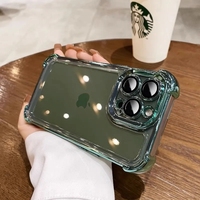 Étui antichoc transparent à quatre coins pour iphone 15 plus 14 13 12 11, pour iphone 15 étui non jaunissant