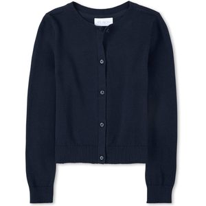 Cardigan basique pour filles The Children's Place, en tissu tricoté, boutonné devant, manches régulières, épaisseur standard, pull doux - Product Image 1