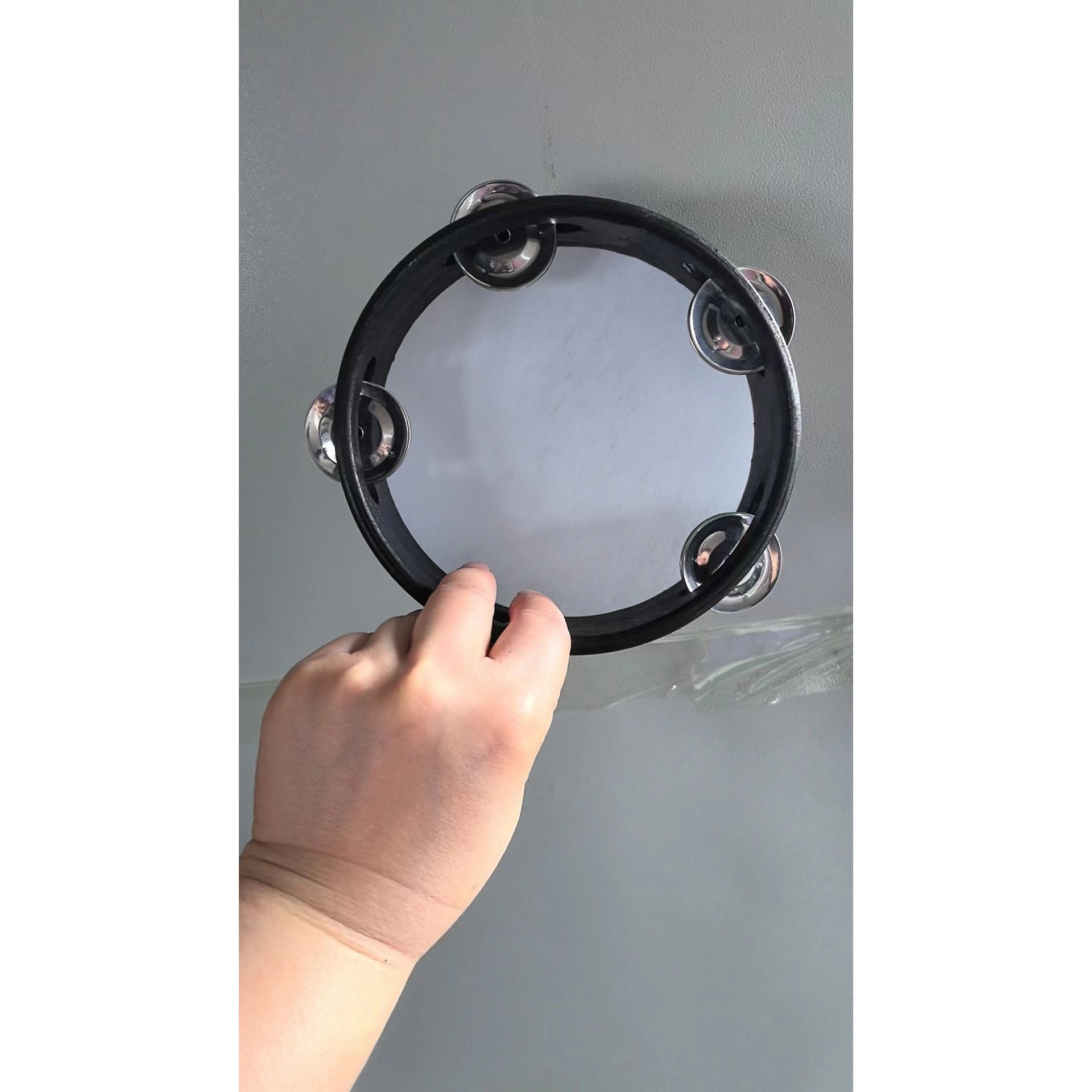 แทมบูรีนสีดำ ขนาด 6 นิ้ว (15 ซม.)