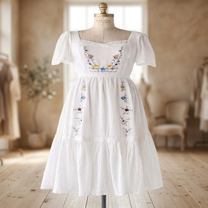 Nouvelle Robe Longue Fluide Floerns pour Femme, Imprimé Floral, Fente aux Épaules, Col en V, Manches Longues, en Coton Imprimé, Effet Métallique Naturel - Product Image 3