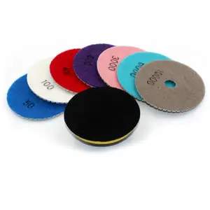 100mm Wet Diamond Hand Resin Polishing Pads For Concrete Marble And Granite