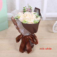 Magnifique bouquet de roses artificielles, boîte cadeau, fleurs de savon pour mariage