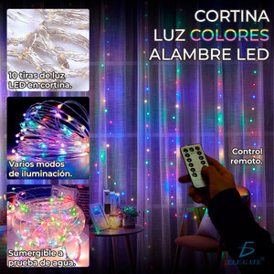 Led Curtain <b>Light</b> <b>String</b> 3mRgb Color Changing With Remote Control For Christmas Decoration - Product Image 1
