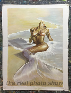 Peint à la main élégante femme allongée nue <span class=keywords><strong>sur</strong></span> la plage paysage peinture à l'huile <span class=keywords><strong>sur</strong></span> toile pour chambre nu Portrait décor peinture - Product Image 4
