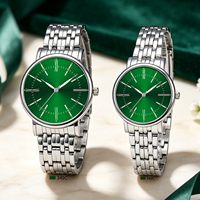 Paar-Uhr Tägliche Quarzuhr Legierung 3ATM Wasserdicht Luxuriöser Alltagsstil 20/12mm Edelstahlarmband