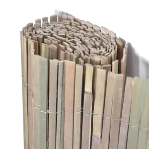 Natural Garden Wood Reed Fence Wood Rolled Bamboo Slat Panels Customized Size Farm Artificial Bamboo Roll Panels