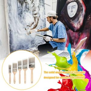 Pinceau à peinture angulaire en acier inoxydable avec manche en bois multi-tailles, vente en gros - Product Image 5