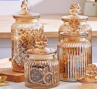 Pot de conservation en verre transparent de haute qualité pour chocolat, biscuits, bonbons, thé, grains de café, fruits secs - 650 ml/950 ml/1350 ml, bouteille scellée