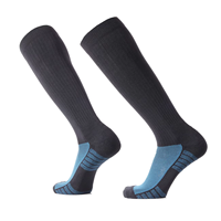 Chaussettes de sport pour hommes en coton jacquard respirant antidérapant - Compression rembourrée, hauteur genou, séchage rapide
