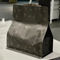 Bolsa con Cierre de Papel Kraft Personalizada 100% Biodegradable y Compostable para Café, Té, Grado Alimenticio, con Cierre Hermético y Fondo Cuadrado