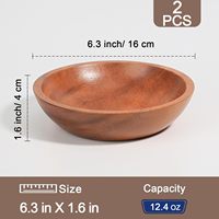 Ensemble de 3 saladiers en bois modernes, écologiques, fabriqués en Chine, 11 3/4" x 11" x 5"