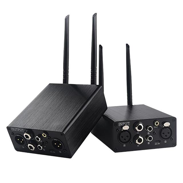 Measy AU680A UHF XLR Wireless Audio Transmitter Receiver Set 100M Long Range CD Quality Sound Wireless Audio Extender for Mixer