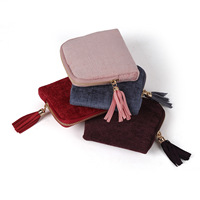 Nouvelle arrivée : Pochette de rangement portable carrée à fermeture éclair pour bagues, colliers et bracelets – Sacs à bijoux