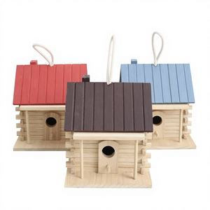 Nichoir en bois poli moderne avec mangeoire de table multifonctionnelle et écologique et boîte de nidification pour la décoration de la maison - Product Image 5