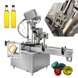 MTW automatic white spirit olive oil punching machine for pp Ropp cap Aluminum cover capping machine