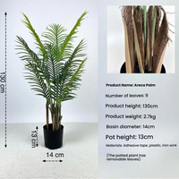 Palmier artificiel écologique de 130 cm, plante décorative d'intérieur et d'extérieur pour la décoration de la maison, les mariages et les fêtes de Noël