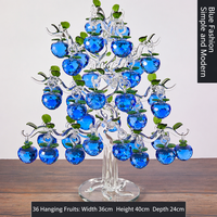 Europese stijl kristallen appelboom figuur, diamantgeslepen K9 glazen fruitboom sculptuur, bruiloft tafeldecoratie