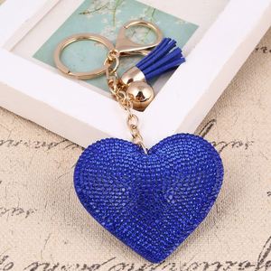 New Design Bohemian Heart Keychain Leather Tassel Gold <b>Key</b> Holder Metal Crystal <b>Key</b> <b>Chain</b> Keyring Charm Bag Auto Pendants - Product Image 6