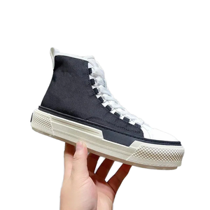 Người đàn ông của Thiết kế giày vải phong cách cao ren-up ngoài trời lưu hóa Giày da chính hãng lót sáng tính năng cho tất cả các mùa - Product Image 4