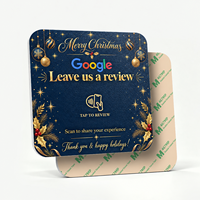 Carte NFC de Noël et du Nouvel An avec logo personnalisé, PVC RFID NTAG213, avis Google pour restaurant, hôtel, fête
