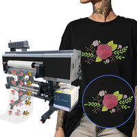 Imprimante d'autocollants de transfert industrielle 3 4 têtes I3200 I1600 F1080 60cm A1 Uv DTF pour l'impression de broderie 3D de logo en tissu