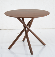 Table à manger portable et facile à transporter pour petits appartements, pieds en noyer, design économique