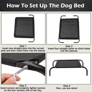 เตียงสัตว์เลี้ยงแบบยกสูง ถอดประกอบได้ พกพาสะดวก โครงเหลี่ยม แข็งแรง ผ้าเทสลินกันน้ำ ระบายอากาศได้ดี และทำความสะอาดง่าย - Product Image 3