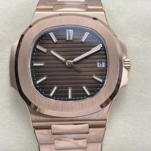 Reloj Mecánico de Lujo de Super Calidad, Resistente al Agua, 40 mm, Fábrica DDF, Movimiento ETA 324, 5711, Peso 141 g, Oro Rosa, Correa de PP Marrón - Product Image 1