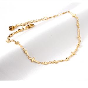 Vente en gros de chaînes de cheville en acier inoxydable doré, bijoux pour les pieds pour femmes - Product Image 3