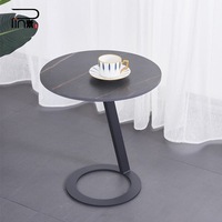 Nordischer Stil Modernes Industriedesign Beistelltisch Marmor Eck-Beistelltisch Metall Großhandel Schiefer-Marmor Eck-Kaffeetisch