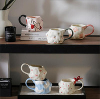 Mug en céramique pour le petit-déjeuner, lait, peint à la main, simple et créatif, exquis, couple, tasse à café