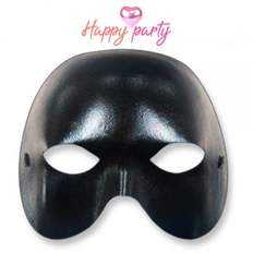 Máscara negra Happy Party Face para celebraciones festivas - Product Image 1